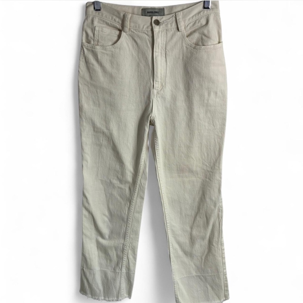 Rachel Comey “Dirty White” High Waisted Fray Hem Jeans, Size 4